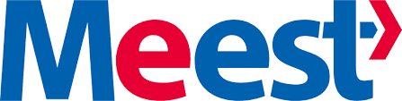 the word Meest with a right-facing chevron at the end
