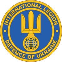 Ukrainian trident on top of a wireframe globe