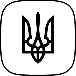 Ukrainian trident surround by rounded square