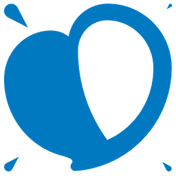 a stylized image of a heart in blue